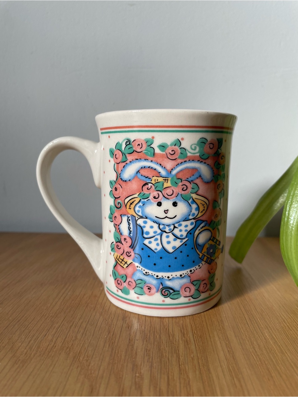 Vintage Deco Art by CTG Bunny Rabbit Mug 1980s 1990s Country Cottagecore